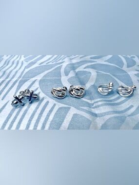 Napier & Nine West Vintage Silver Tone Clip On Earrings W/Screw Backs 3 Designs